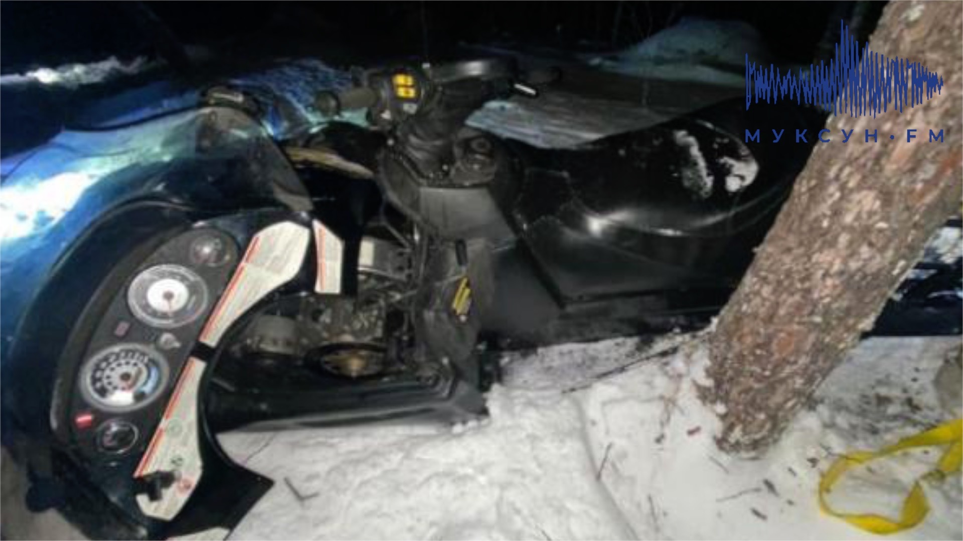 Водительница снегохода погибла, врезавшись в дерево возле озера под Северодвинском