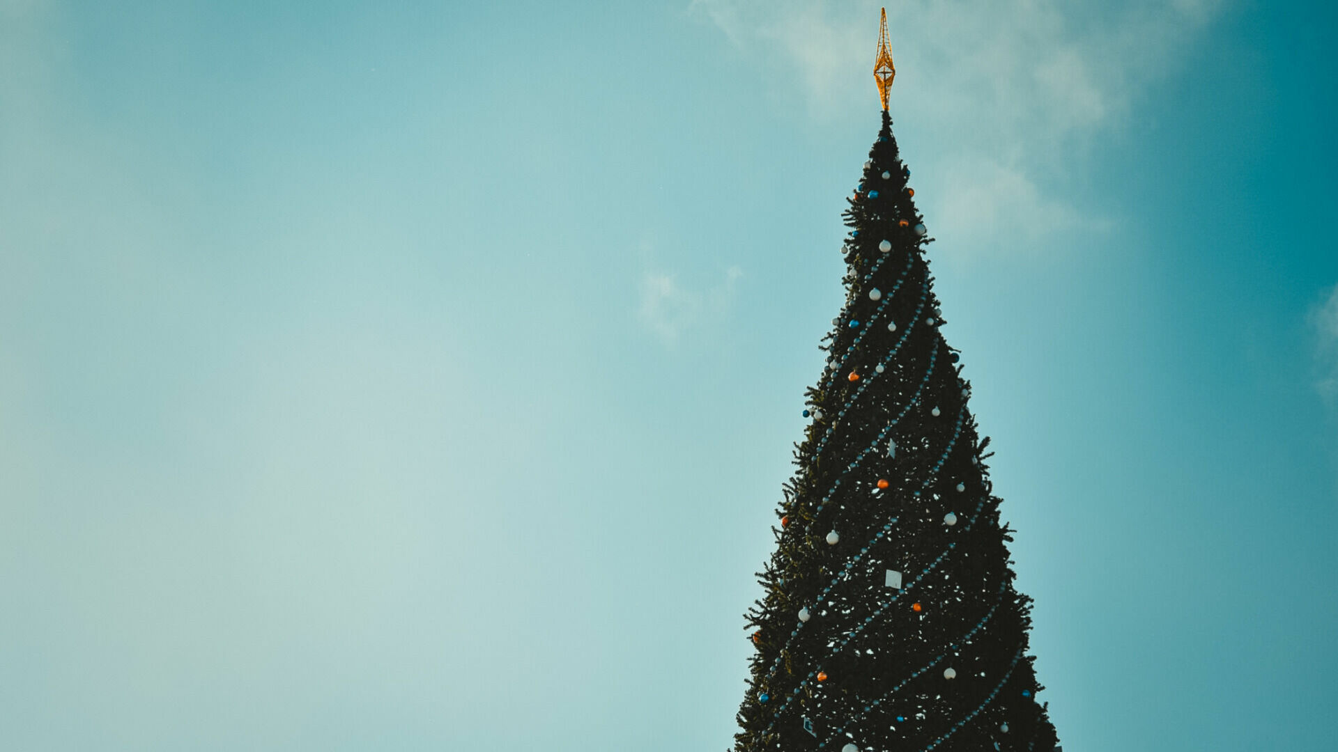 В Сургуте на башенном кране появилась новогодняя елка