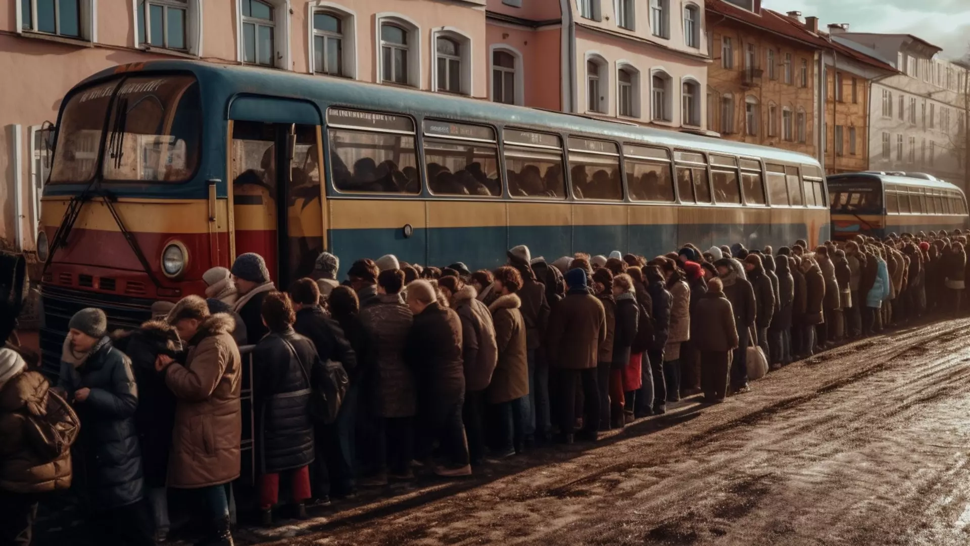 В Сургуте толпа пассажиров снесла двух школьников при попытке протолкнуться в автобус